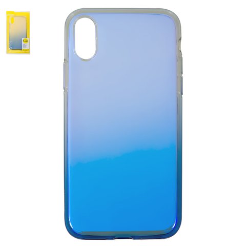 Чехол Baseus для iPhone X, iPhone XS, синий, бесцветный, с переливом, прозрачный, силикон, #WIAPIPH58 XG03