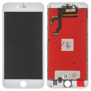 Дисплей для iPhone 6S Plus, белый, с рамкой, Copy, с пластиками камеры и датчика приближения, tianma