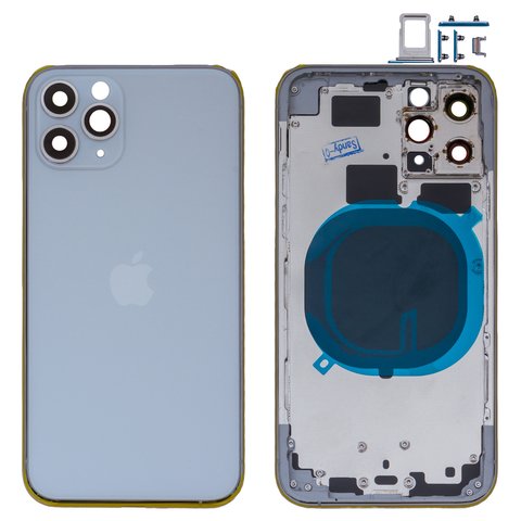 Корпус для iPhone 11 Pro, сріблястий, з тримачем SIM карти, з боковими кнопками, matte silver