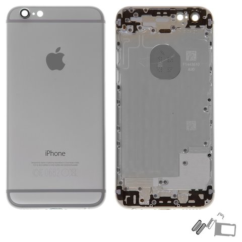 Корпус для Apple iPhone 6, белый, с держателем SIM карты, с боковыми кнопками, High Copy