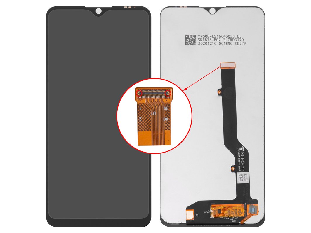 Дисплей для ZTE Blade 20 Smart, черный, без рамки, Original (PRC