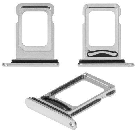 Тримач SIM карти для iPhone 11 Pro Max, сріблястий, double SIM, matte silver