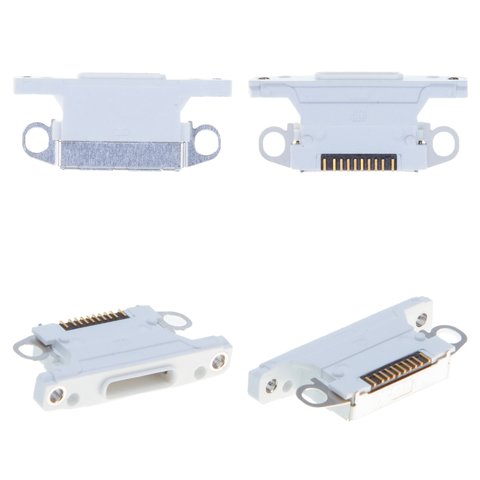 Коннектор зарядки для iPhone XR, белый, Lightning