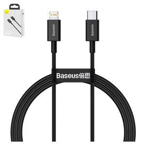 USB кабель Baseus Superior, USB тип C, Lightning, 100 см, 20 Вт, чорний, #CATLYS A01
