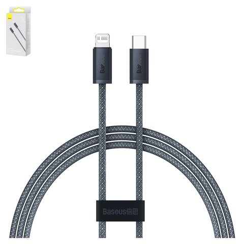 USB кабель Baseus Dynamic Series, USB тип C, Lightning, 100 см, 20 Вт, сірий, #CALD000016