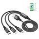 USB кабель Hoco X76, USB тип-C, USB тип-A, micro-USB тип-B, Lightning, 100 см, 2 A, черный, #6931474767400