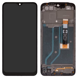 Дисплей для Oppo A12, чорний, з рамкою, Original PRC , з чорним шлейфом, CPH2083, CPH2077, FPC HTF062H111 NT