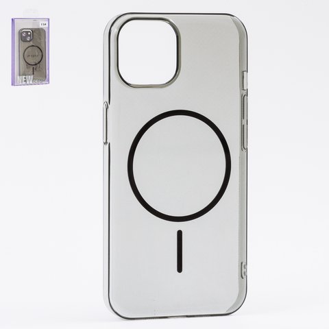 Чохол Fully PC MagSafe для iPhone 14, чорний, прозорий, магнітний, пластик
