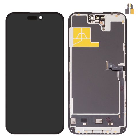 Дисплей для iPhone 14 Pro Max, черный, с рамкой, High Copy, без микросхемы, AMOLED , DD OLED soft, 120Hz