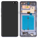 Дисплей для Samsung G977 Galaxy S10 5G, G977B Galaxy S10 5G, черный, с рамкой, Оригинал (переклеено стекло)