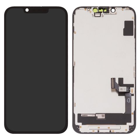 Дисплей для iPhone 14, черный, с рамкой, High Copy, без ошибки, OLED , ZY OLED OEM hard, diagnosable