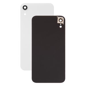 Panel trasero de carcasa puede usarse con iPhone XR, blanco, con vidrio de cámara, small hole