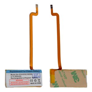 Battery compatible with iPod Classic 120GB, iPod Classic 160GB, iPod Video 60GB, iPod Video 80GB, 850 mAh  #616 0232