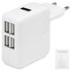 Mains Charger compatible with Apple Cell Phones; Apple Tablets; Apple MP3-Players, (white, 4 output)