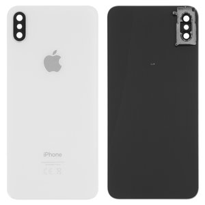 Panel trasero de carcasa puede usarse con iPhone XS Max, blanco, con vidrio de cámara, small hole
