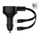 Car Charger Baseus Enjoyment Retractable 2-in-1, (black, Quick Charge, with cable, 30 W, 12-24 V) #CGTX000001