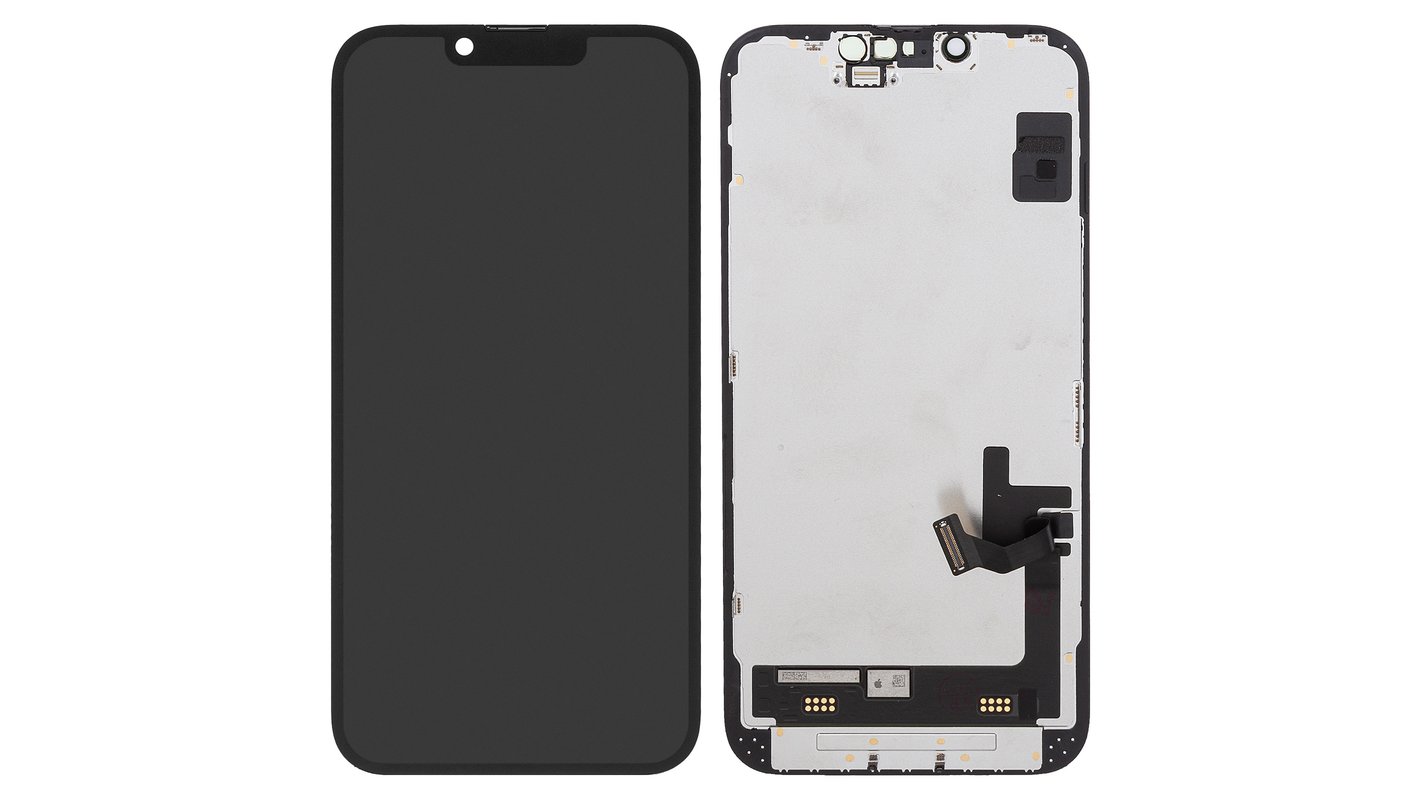 Дисплей для iPhone 14, черный, с рамкой, переклеено стекло - All Spares