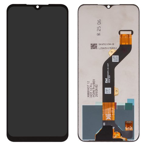 Pantalla LCD puede usarse con Tecno Pop 6 Pro BE8, BE8i ; Infinix Hot 12 Pro X668C , negro, sin marco, High Copy, XSXTXDI660CCEPU