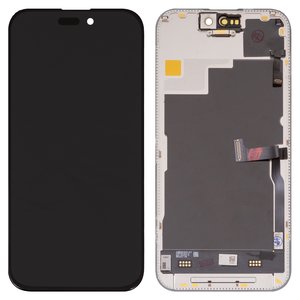 Pantalla LCD Wextom puede usarse con iPhone 15 Pro, negro, con marco, HC, sin error, OLED  soft, Diagnosable, 120Hz