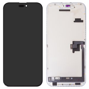 LCD JCID compatible with iPhone 16 Pro Max, black, with frame, HC, without error, OLED  soft, Diagnosable, 120Hz 