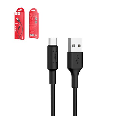 USB кабель Hoco X25, USB тип C, USB тип A, 100 см, 2 A, чорний, #6957531080145