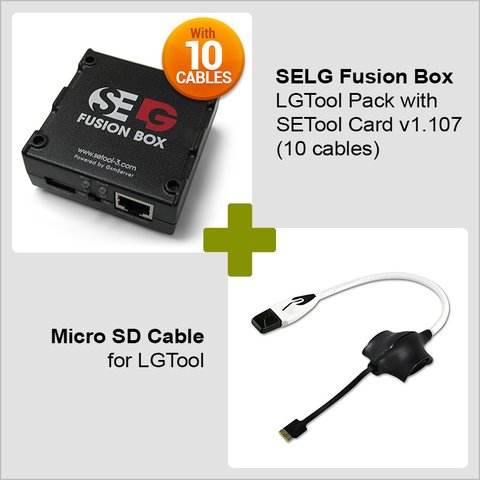 SELG Fusion Box SE Tool Pack with SE Tool Card v1.107  10 cables + Micro SD Cable for LGTool