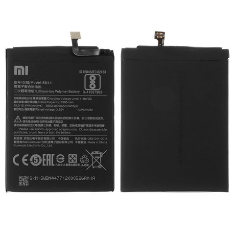 Battery BN44 compatible with Xiaomi Redmi 5 Plus, Li Polymer, 3.85 V, 4000 mAh, Original PRC  