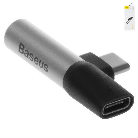 Adapter Baseus L41, from USB type C to 3.5 mm 2 in 1, doesn't support microphone , USB type C, TRS 3.5 mm, silver, 1 A  #CATL41 S1