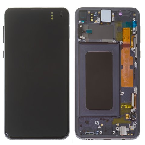 LCD compatible with Samsung G970 Galaxy S10e, black, with frame, Original, service pack #GH82 18852A GH82 18836A