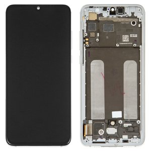 Дисплей для Xiaomi Mi 9 Lite, Mi CC9, серебристый, с рамкой, Оригинал переклеено стекло , M1904F3BG