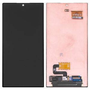 Дисплей для Samsung S908B Galaxy S22 Ultra 5G, черный, без рамки, Оригинал переклеено стекло 