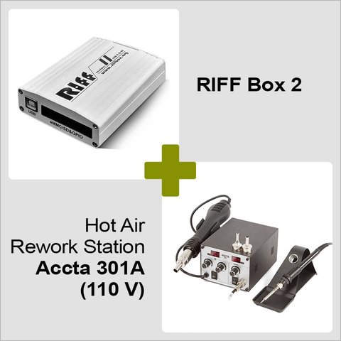 RIFF Box 2 + Estación de soldadura de aire caliente Accta 301A 110 V 