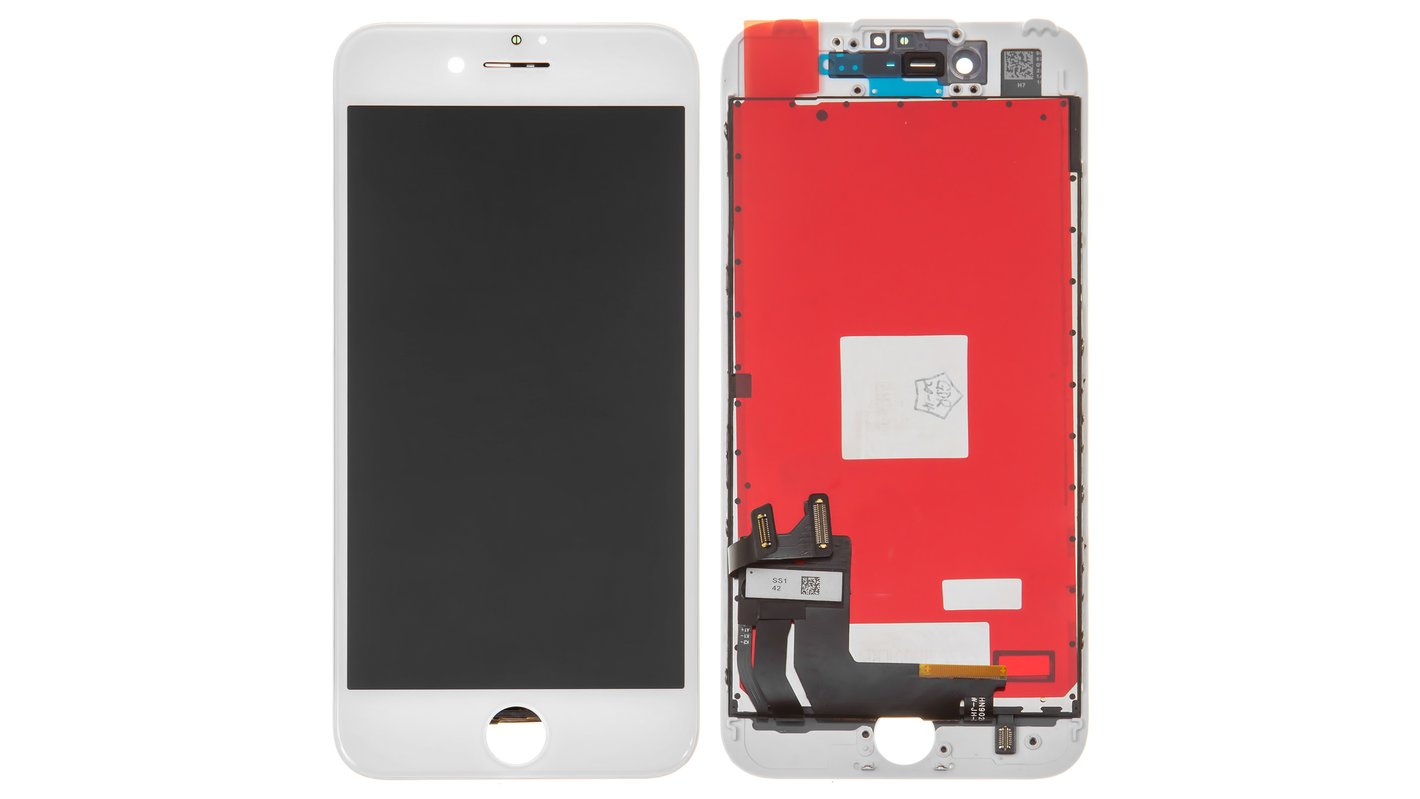 Pantalla LCD puede usarse con iPhone 8, iPhone SE 2020, negro, con marco,  AAA, Tianma, con plásticos de cámara y sensor de acercamiento - All Spares