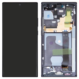 Pantalla LCD puede usarse con Samsung N985F Galaxy Note 20 Ultra, N986B Galaxy Note 20 Ultra 5G, negro, con marco, Original, empaque industrial, #GH82 23511A GH82 23622A