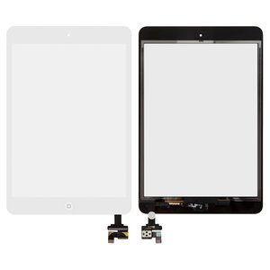 Сенсорний екран для iPad Mini, iPad Mini 2 Retina, з мікросхемою, з кнопкою HOME, білий, #A1432 A1454 A1455 A1489 A1490 A1491