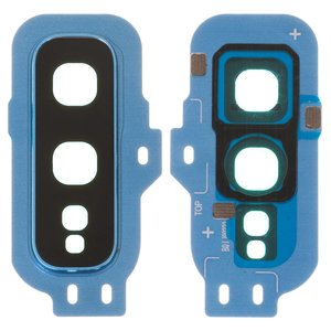 Скло камери для Samsung G970 Galaxy S10e, синє, з рамкою, prism blue
