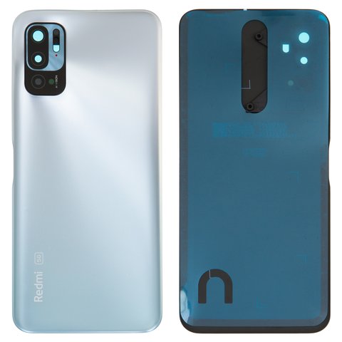 Задняя панель корпуса для Xiaomi Redmi Note 10 5G, серебристая, со стеклом камеры, graphite gray