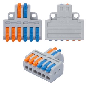 Клема швидкого монтажу D2 6, прохідна, 0,08–2.5 мм², 250 В, 32A