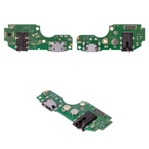 Шлейф для Tecno Pop 6 Pro BE8, BE8i , коннектора наушников, коннектора зарядки, с микрофоном, с компонентами, Сopy, плата зарядки