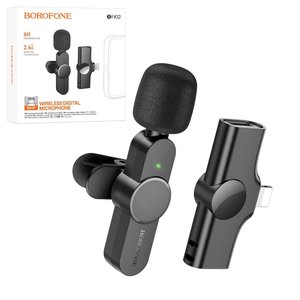 Мікрофон петличний Borofone BKF12, безпровідний, з кліпсою, Lightning