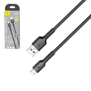 USB кабель SkyDolphin S07V TPE High Elastic Line, USB тип A, micro USB тип B, 100 см, 2,4 А, чорний