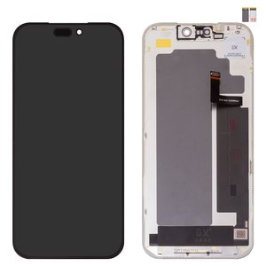 Дисплей для iPhone 17 Pro Max, черный, с рамкой, HC, OLED , GX OEM hard