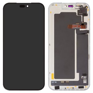 Дисплей для iPhone 17 Pro Max, чорний, з рамкою, High Copy, без помилки, Super OLED , GX OEM soft, 120Hz